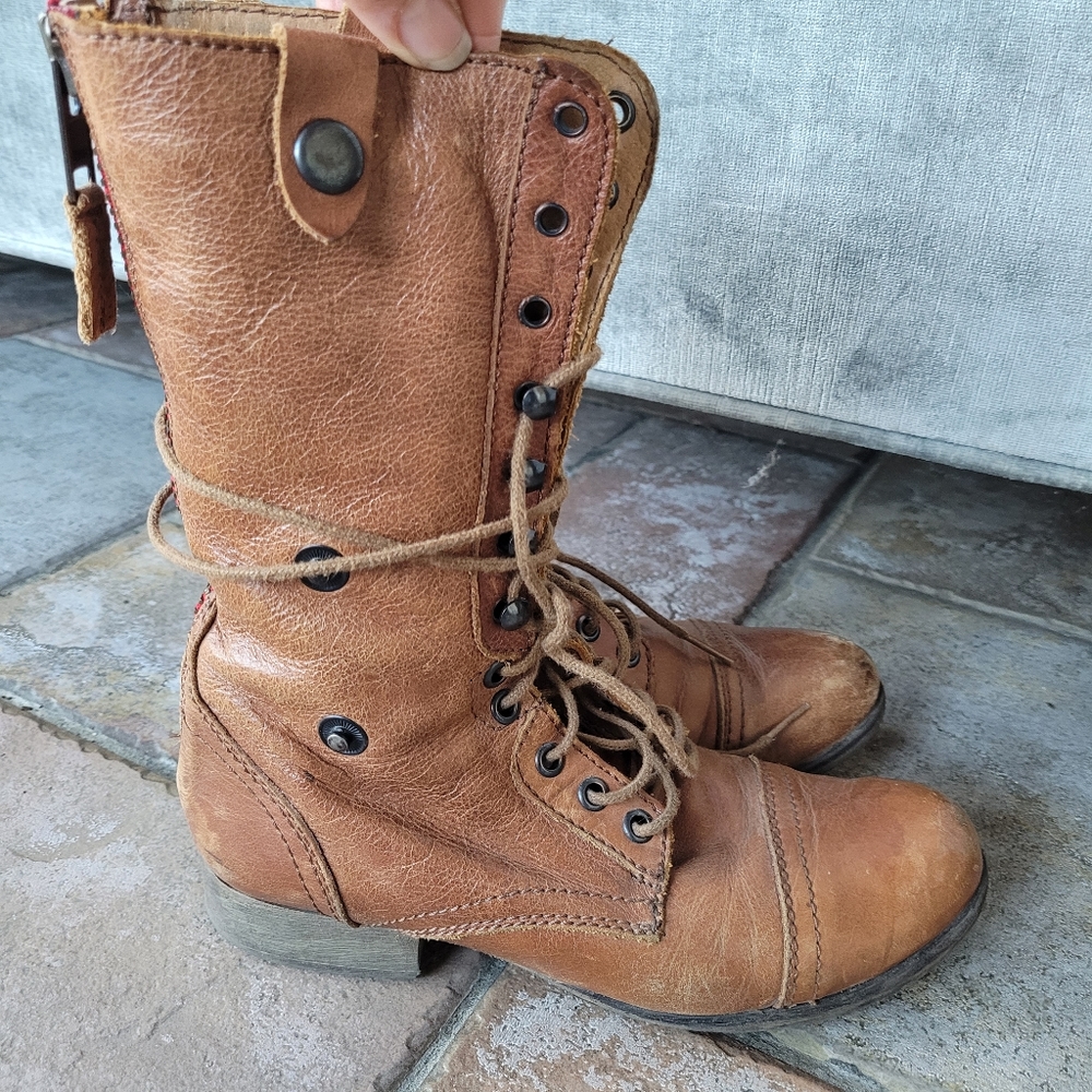 Steven Madden Sz 7 Camel Foldover Boots Festival Style